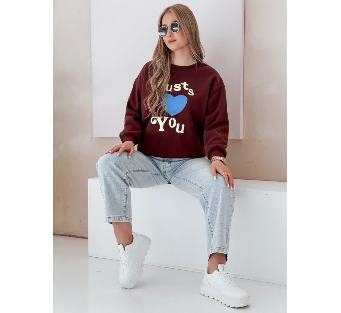 Dámská mikina s potiskem LOVE vínová Dstreet model 21988183 - FashionStreet