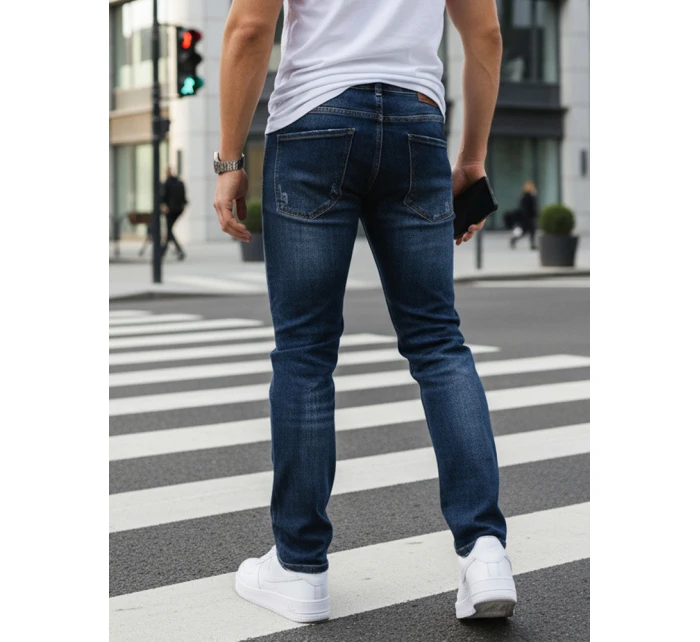 Pánske džínsy slim fit tmavomodré FashionStreet UX4479
