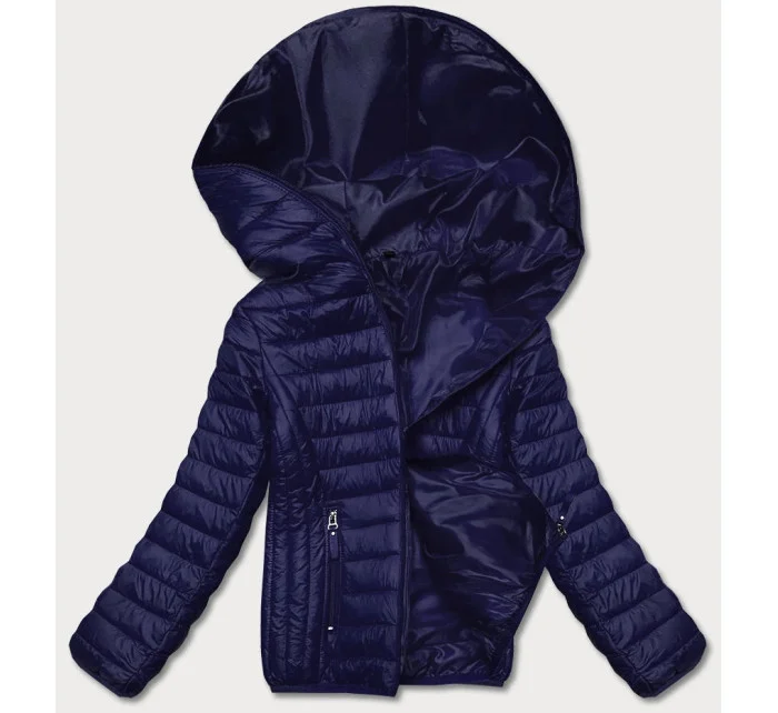 Tmavě modrá dámská prošívaná bunda s kapucí model 18044805 - S'WEST