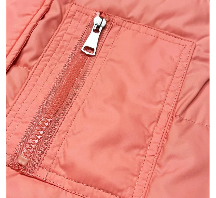 Dámska obojstranná vesta v lososovej farbe (2383)