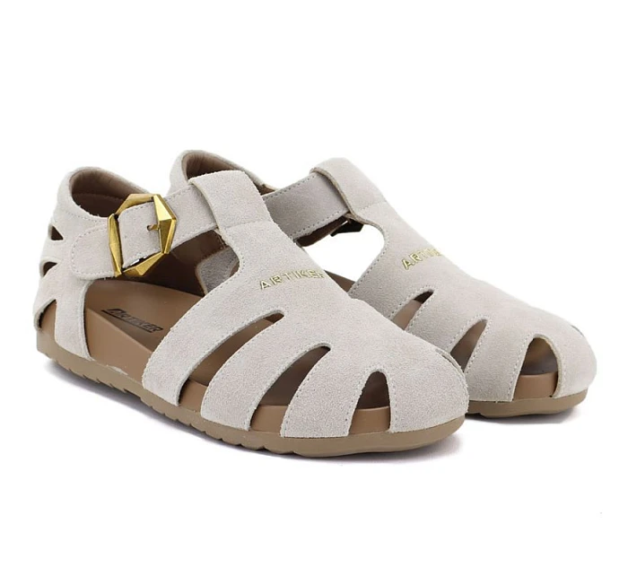 Dámské béžové kožené sandály Artiker model 22121878