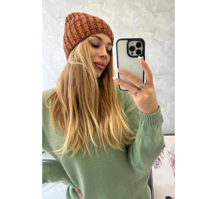 Veselá fleecová čepice model 18750227 hnědá - K-Fashion Veselá fleecová čepice model 18750227 hnědá - K-Fashion