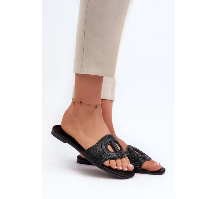 Dámské sandály na ploché podrážce černé model 21662051 - EVENTO