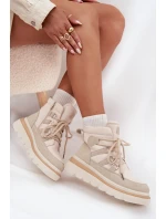 Damskie Botki Trapery Na Platformie Jasnobeżowe Liorae Damskie Botki Trapery Na Platformie Jasnobeżowe Liorae