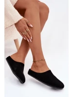 Dámské pantofle z eko semiše černé Kalvess
