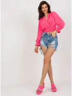 Bluzka DHJ BZ model 18484466 fluo różowy - FPrice Bluzka DHJ BZ model 18484466 fluo różowy - FPrice