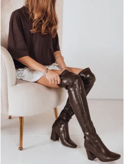 Dámské kozačky nad kolena hnědé model 21993961 - Dstreet