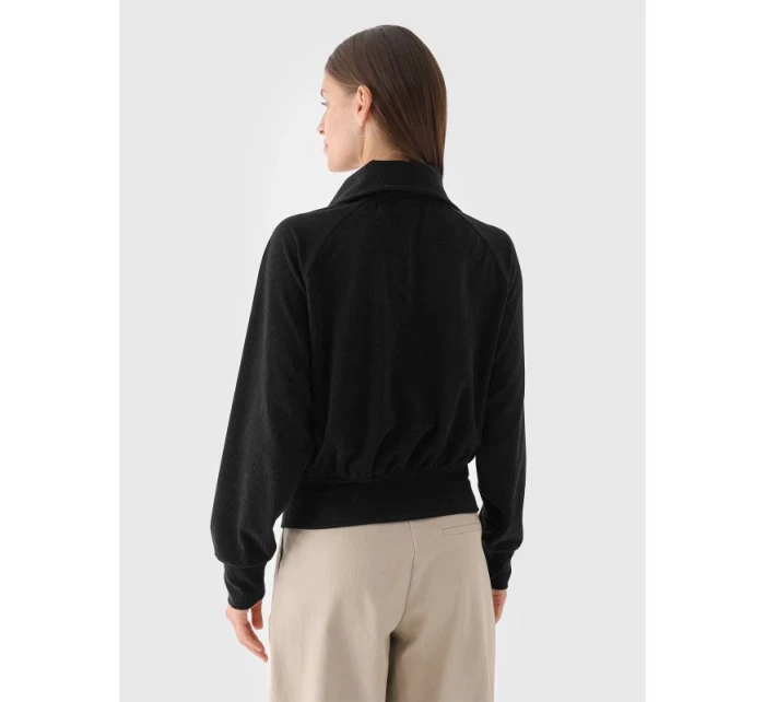 Dámska velúrová mikina 4F 4FRAW24TSWSF2054-20S bez kapucne