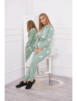 Sada s potlačou pištole tmavo mätová