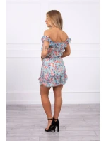 Španielske šaty do pása v mätovej farbe