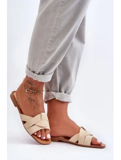 Dámské materiálové sandály Bežová Aversa