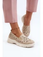 Béžové dámske ažurové topánky Emilei