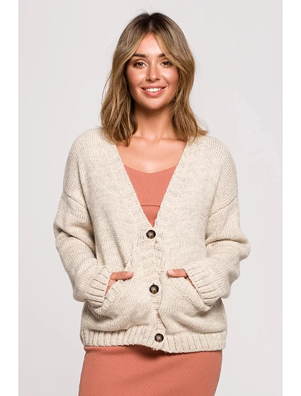 Dámský Cardigan model 18828819 Beige - BeWear