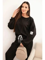 Dámska súprava z viskózy oversize s pracím efektom čierna Dámska súprava z viskózy oversize s pracím efektom čierna