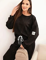Dámska súprava z viskózy oversize s pracím efektom čierna