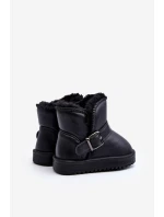 Dětské ekologické kožené sněhule s popruhem černé model 21645800 - Boto