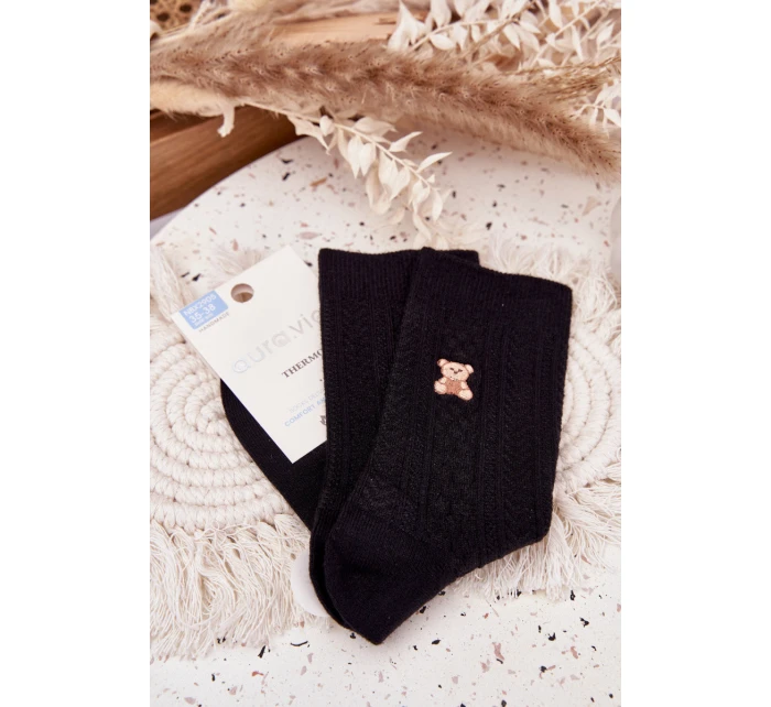 Teplé dámské ponožky s vlnou model 21786841 Černé - Aura.via