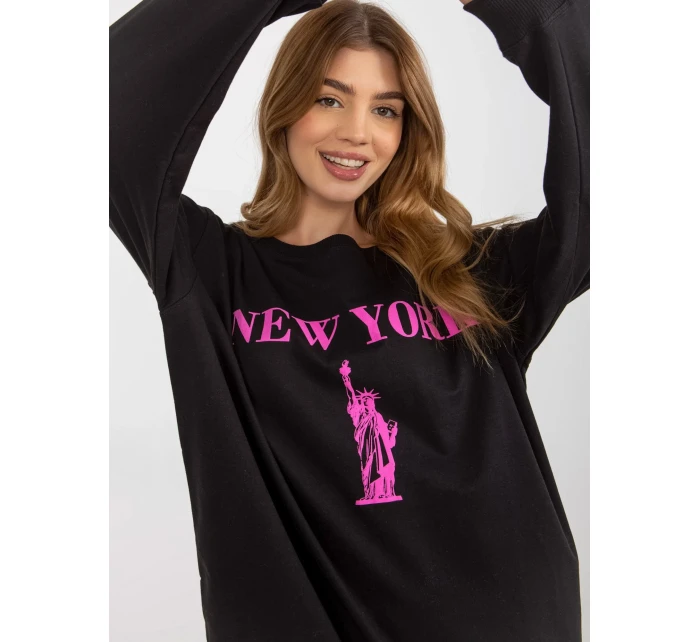 Mikina VI BL 3212.15X čierna a ružová