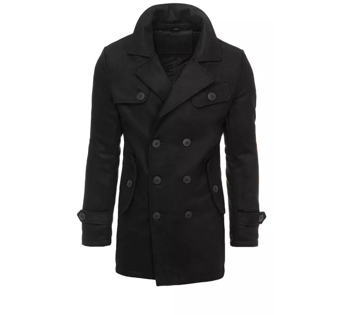 Pánsky čierny kabát Dstreet CX0432