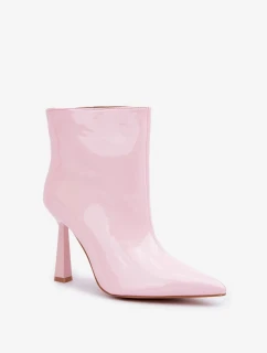 Lakované členkové topánky na špičke Slip-on Light Pink Seliri