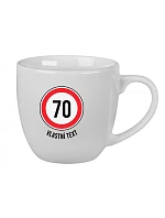 Personalizovaný keramický hrnček 400 ml – dopravná značka k narodeninám