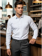 Pánska košeľa DX2438 bielo-modrá - FashionStreet