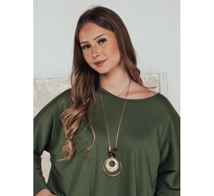 LOOSEFEMME dámska blúzka oversize s príveskom zelená FashionStreet RY2707 LOOSEFEMME dámska blúzka oversize s príveskom zelená FashionStreet RY2707