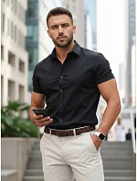 Pánske tričko s krátkym rukávom čierne FashionStreet KX1044