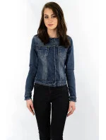 Tmavo modrá krátka dámska džínsová bunda (C062) Tmavo modrá krátka dámska džínsová bunda (C062)