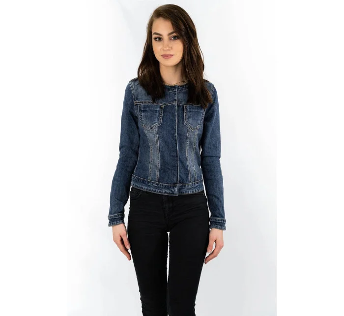 Tmavo modrá krátka dámska džínsová bunda (C062) Tmavo modrá krátka dámska džínsová bunda (C062)
