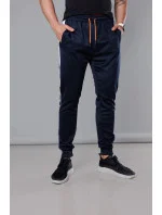 Pánske tepláky s prúžkami tmavomodré (8K161)