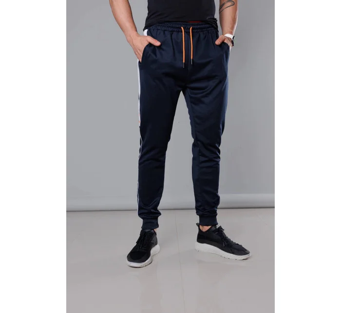 Pánske tepláky s prúžkami tmavomodré (8K161)