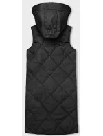Dlhá čierna dámska oversize vesta (5M3165-392)