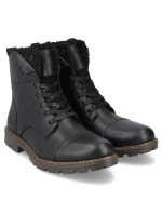 M model 20571632 vlněné zateplené kožené boty černé - Rieker