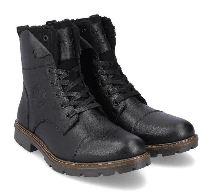 M model 20571632 vlněné zateplené kožené boty černé - Rieker