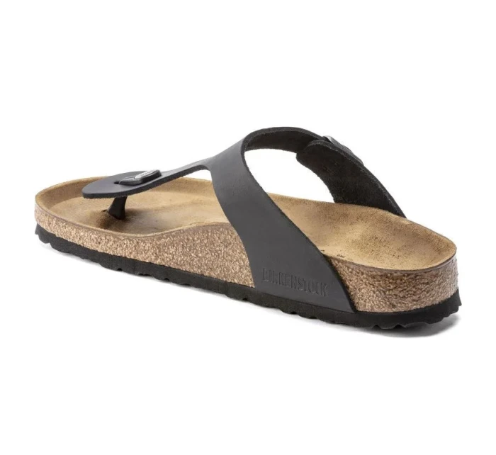 Dámske/pánske žabky Birkenstock Gizeh NU Oiled Black Regular z olejovanej kože pre široké chodidlo (0845251) Dámske/pánske žabky Birkenstock Gizeh NU Oiled Black Regular z olejovanej kože pre široké chodidlo (0845251)