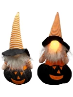 ČIERNA TEKVICA DEKORATÍVNA FIGÚRKA 25CM LED HALLOWEEN