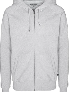 Pure Waste HJUB Unisex mikina s kapucňou 74.HJUB šedá melírovaná