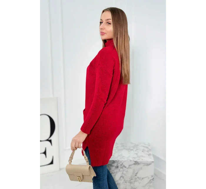 Sveter so stojačikom červený Sveter so stojačikom červený