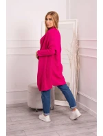 Sveter s netopierími rukávmi fuchsiový