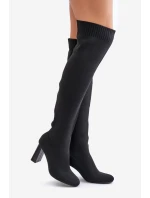 Kozačky Se   Na Podpatku Černé model 21679786 - Boto