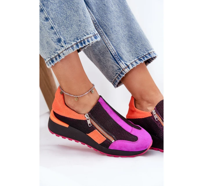 Kožené sneakersy na klínu Černé model 21691354 - Maciejka