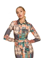 M706 Šaty s rukávmi, golierom a potlačou - model 3