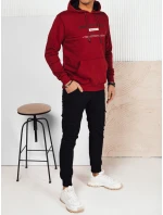 Pánská mikina s potiskem bordó Dstreet model 21976084 - FashionStreet