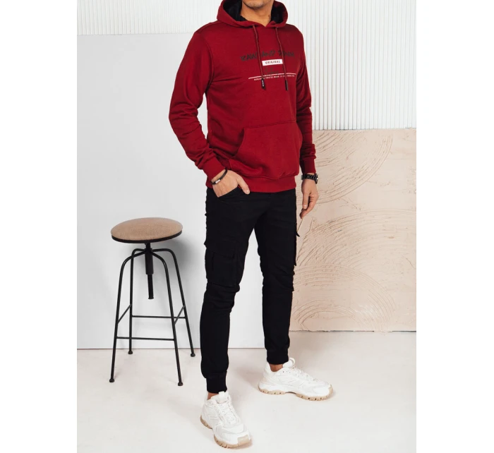 Pánská mikina s potiskem bordó Dstreet model 21976084 - FashionStreet