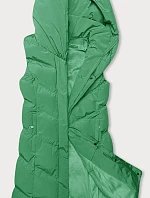 Dámska vesta so stojačikom a kapucňou zelená (23-011)