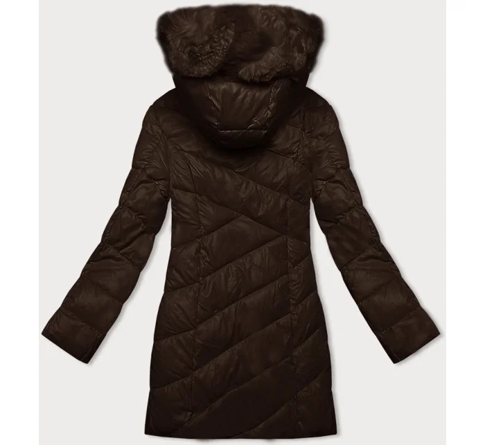 Tmavě hnědá dámská zimní bunda s kapucí model 21247165 - Z-DESIGN
