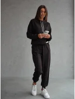 Súprava mikiny so stojačikom a nohavíc čierna (82162)