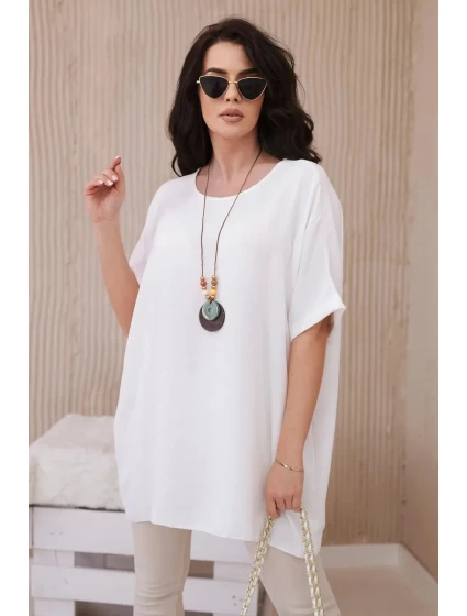 Oversized halenka s přívěskem ecru Oversized halenka s přívěskem ecru