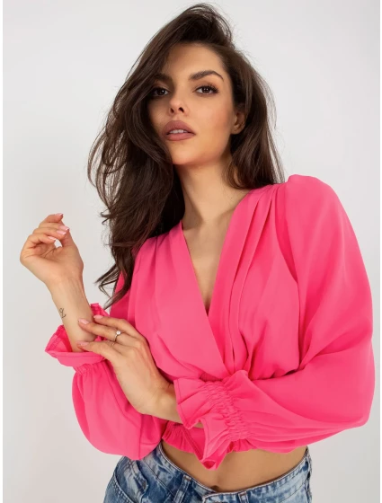 Bluzka DHJ BZ model 18484466 fluo różowy - FPrice Bluzka DHJ BZ model 18484466 fluo różowy - FPrice